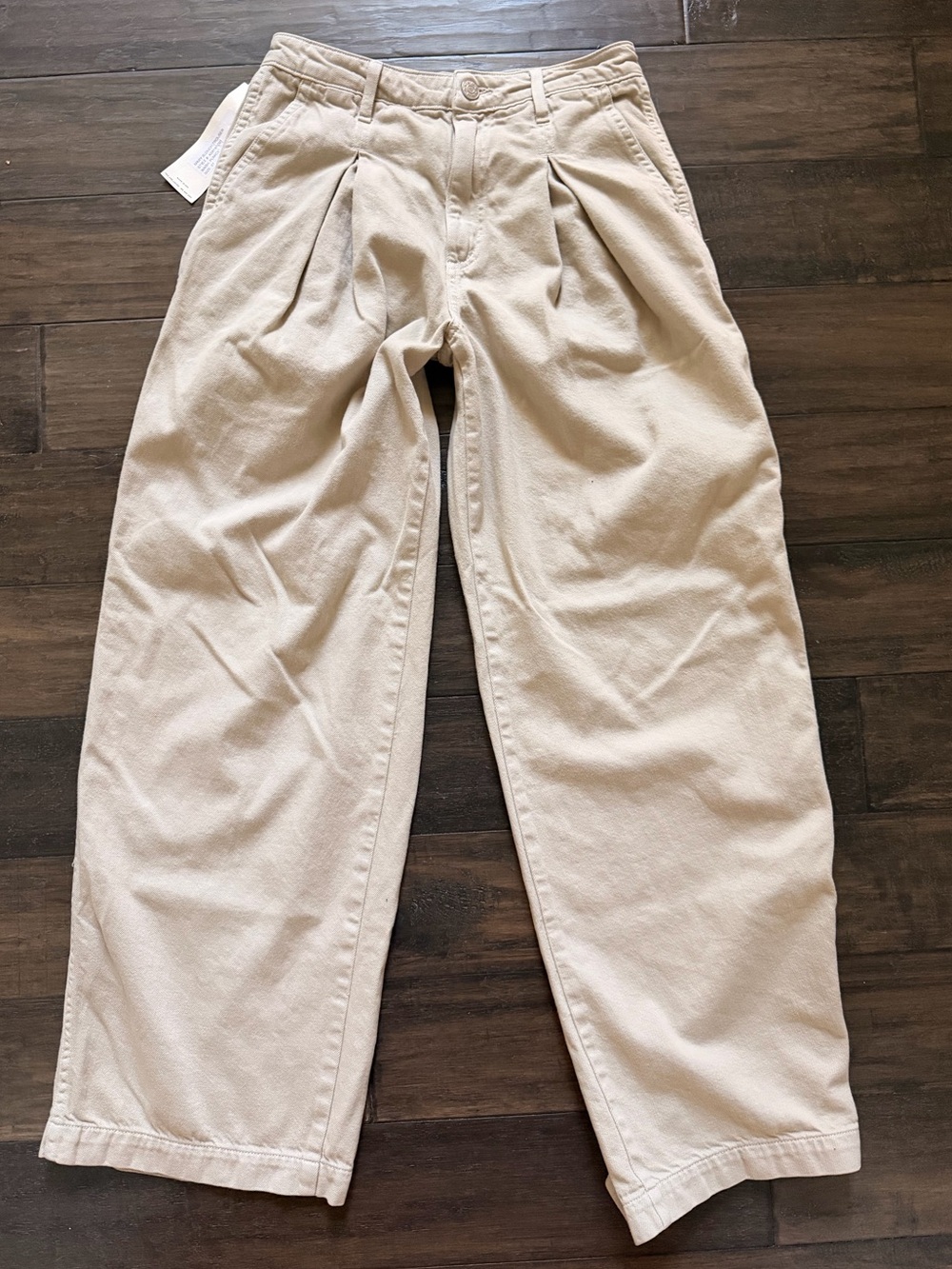 AMO Denim Casual Chic Pleat Front Wide Leg Trousers Sz 27 NWT $289!!